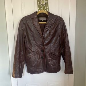Ann Taylor brown leather jacket